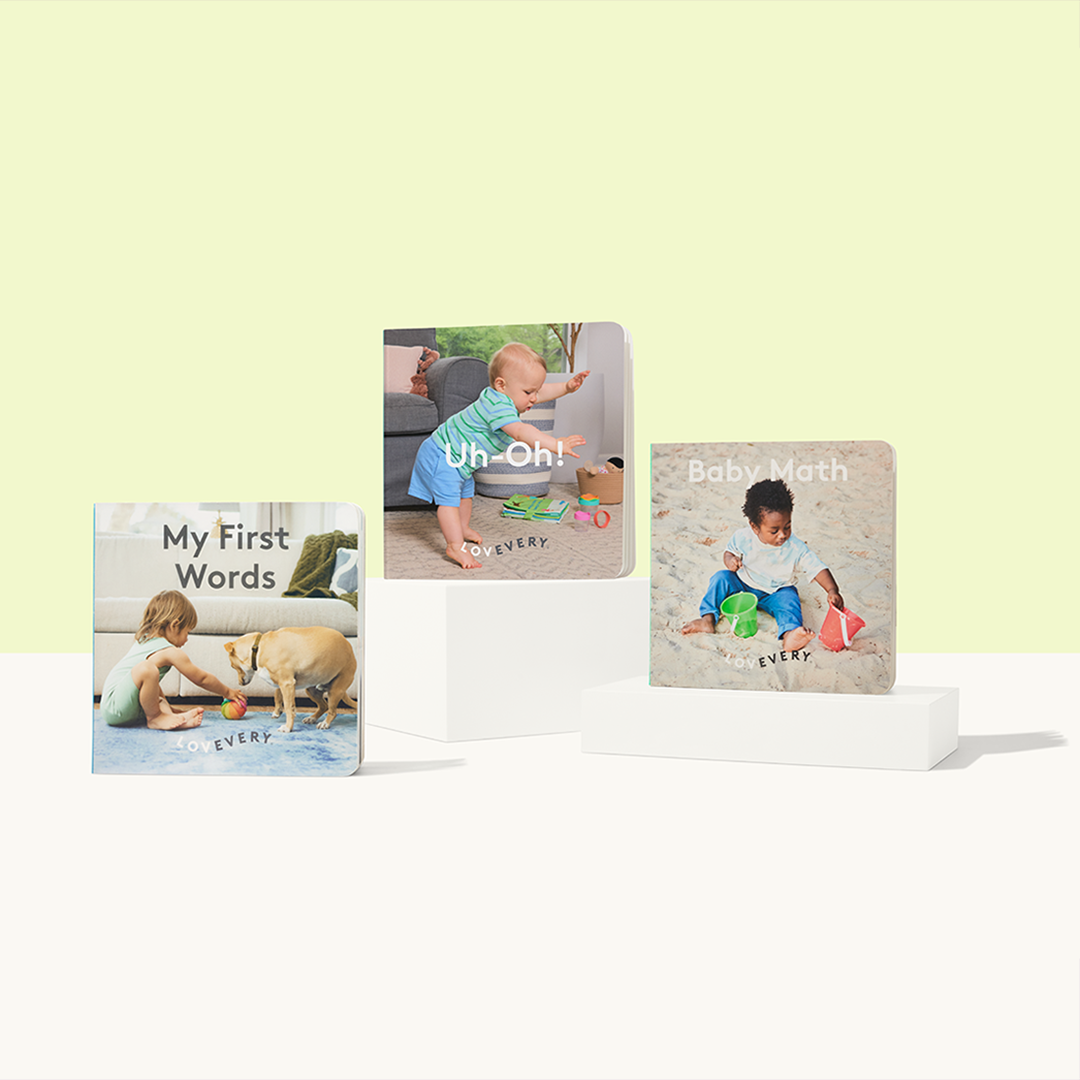 Introduce first words, fun uh-ohs, and early math